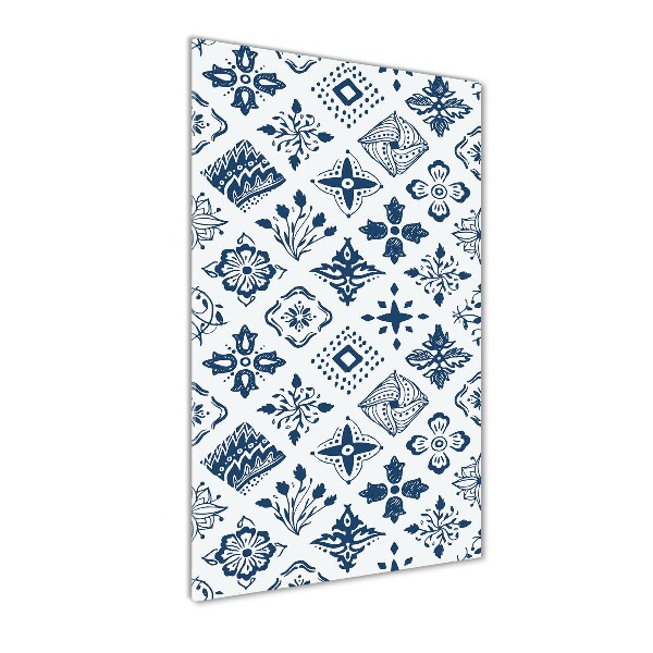 Cuadro de metacrilato moderno efecto cristal vertical Patrón floral