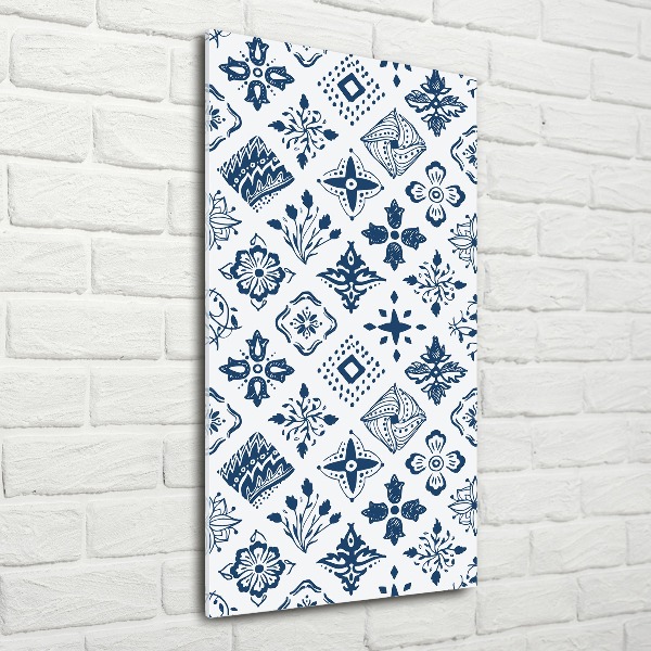 Cuadro de metacrilato moderno efecto cristal vertical Patrón floral