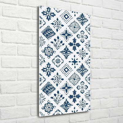 Cuadro de metacrilato moderno efecto cristal vertical Patrón floral