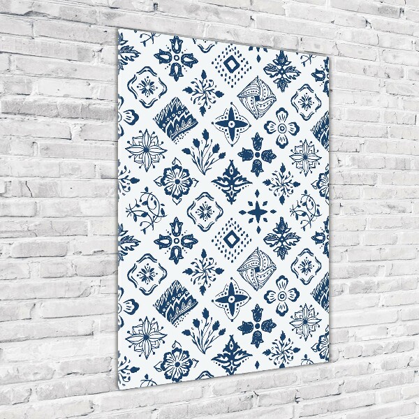 Cuadro de metacrilato moderno efecto cristal vertical Patrón floral