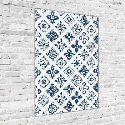 Cuadro de metacrilato moderno efecto cristal vertical Patrón floral