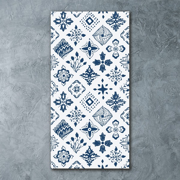 Cuadro de metacrilato moderno efecto cristal vertical Patrón floral