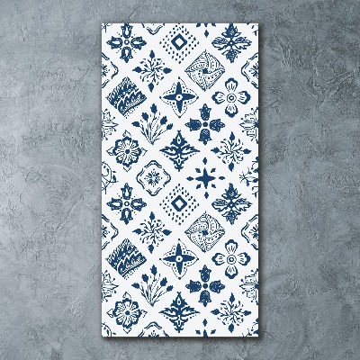 Cuadro de metacrilato moderno efecto cristal vertical Patrón floral