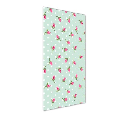 Cuadro decorativo en acrílico brillante vertical Rosas