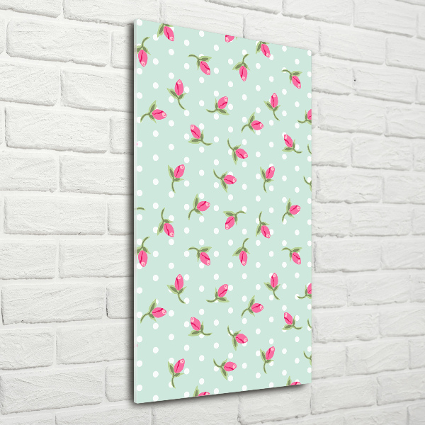 Cuadro decorativo en acrílico brillante vertical Rosas