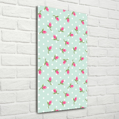 Cuadro decorativo en acrílico brillante vertical Rosas