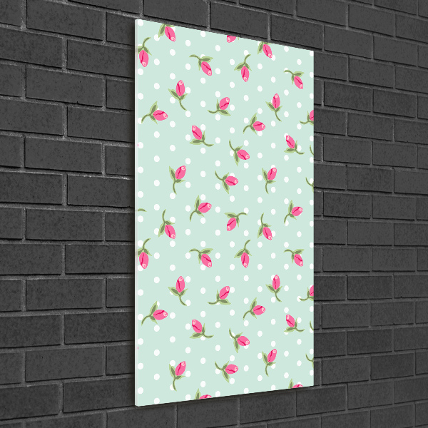 Cuadro decorativo en acrílico brillante vertical Rosas