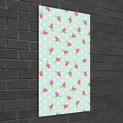 Cuadro decorativo en acrílico brillante vertical Rosas