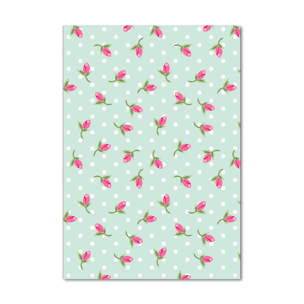 Cuadro decorativo en acrílico brillante vertical Rosas