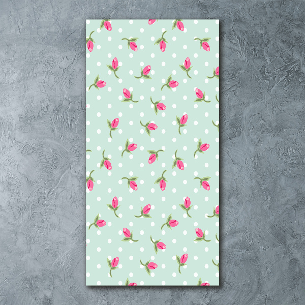 Cuadro decorativo en acrílico brillante vertical Rosas