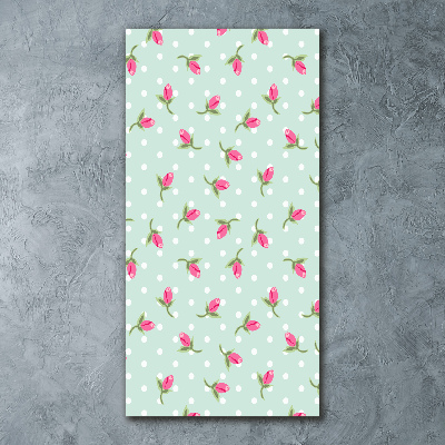 Cuadro decorativo en acrílico brillante vertical Rosas