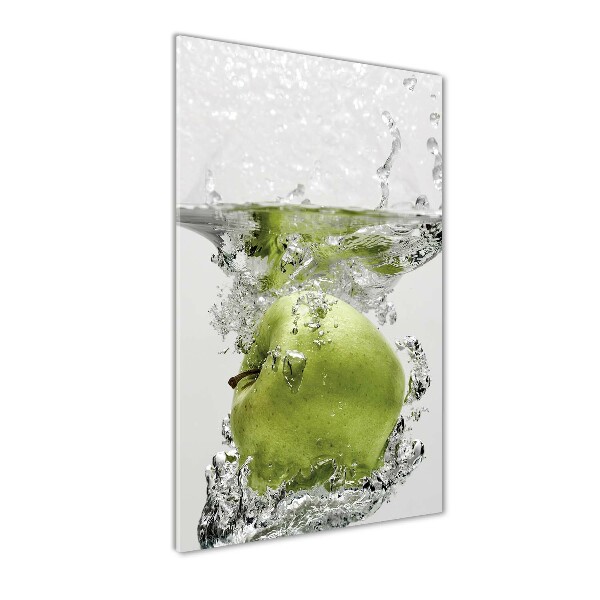 Cuadro decorativo en acrílico brillante vertical Una manzana bajo el agua