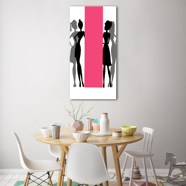 Cuadro de metacrilato vertical siluetas de mujeres
