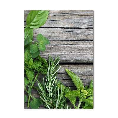 Impresión en metacrilato de alta calidad vertical Hierbas en la madera