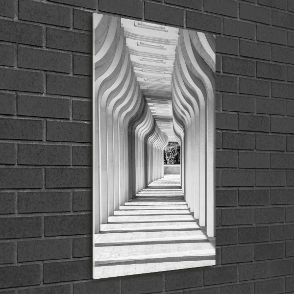 Cuadro de metacrilato moderno efecto cristal vertical Corredor