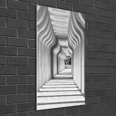 Cuadro de metacrilato moderno efecto cristal vertical Corredor