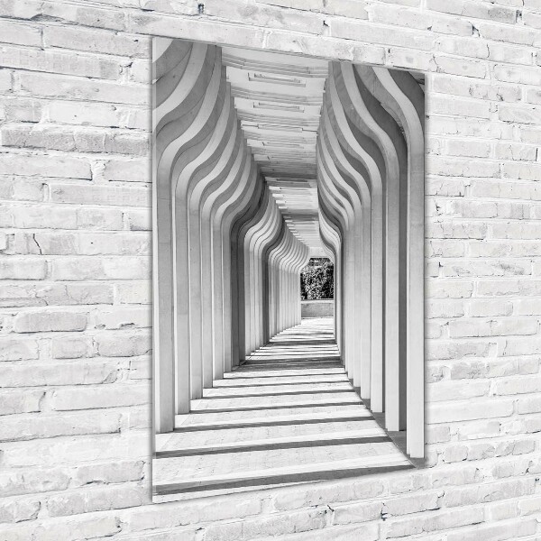 Cuadro de metacrilato moderno efecto cristal vertical Corredor