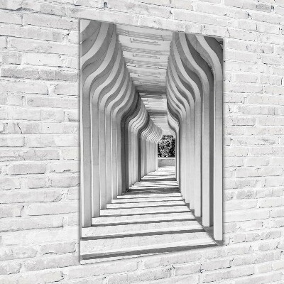 Cuadro de metacrilato moderno efecto cristal vertical Corredor