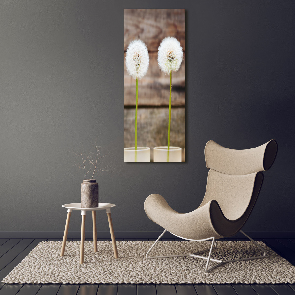 Cuadro de metacrilato moderno efecto cristal vertical Dientes de león