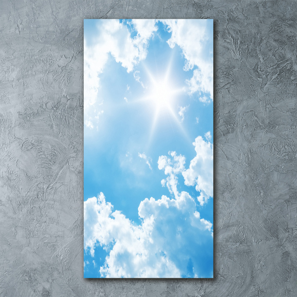 Cuadro de metacrilato moderno efecto cristal vertical Nubes en el cielo