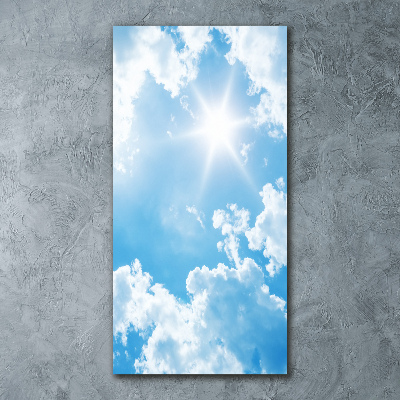 Cuadro de metacrilato moderno efecto cristal vertical Nubes en el cielo