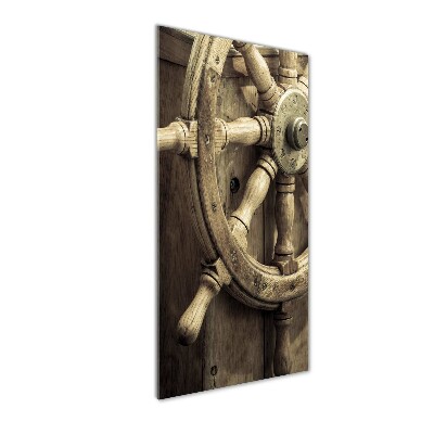 Cuadro decorativo en acrílico brillante vertical El timón de un yate
