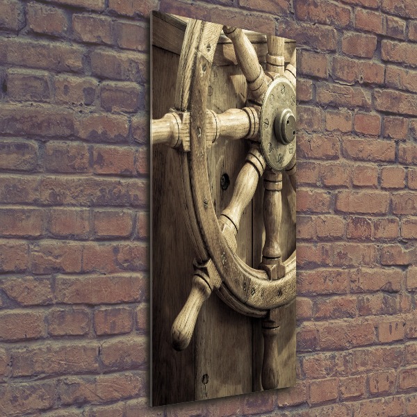 Cuadro decorativo en acrílico brillante vertical El timón de un yate
