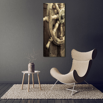 Cuadro decorativo en acrílico brillante vertical El timón de un yate