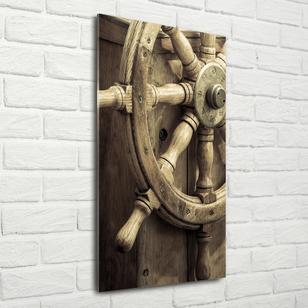 Cuadro decorativo en acrílico brillante vertical El timón de un yate