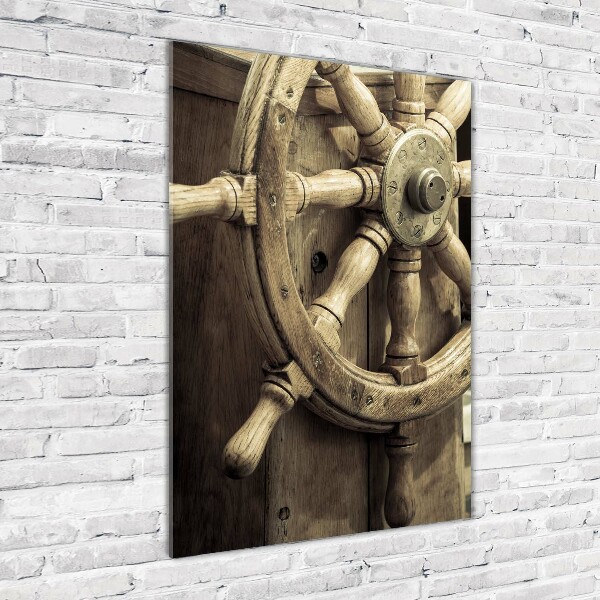 Cuadro decorativo en acrílico brillante vertical El timón de un yate