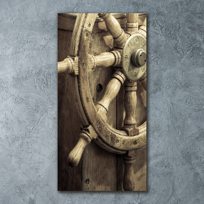 Cuadro decorativo en acrílico brillante vertical El timón de un yate