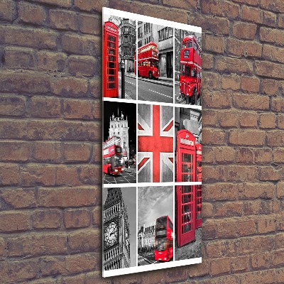 Impresión en metacrilato de alta calidad vertical Collage de Londres