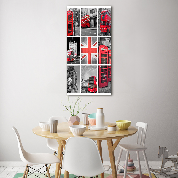 Impresión en metacrilato de alta calidad vertical Collage de Londres