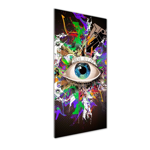 Cuadro de metacrilato moderno efecto cristal vertical Ojo abstracto