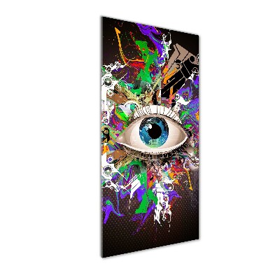 Cuadro de metacrilato moderno efecto cristal vertical Ojo abstracto