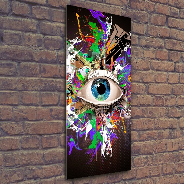 Cuadro de metacrilato moderno efecto cristal vertical Ojo abstracto