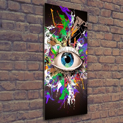 Cuadro de metacrilato moderno efecto cristal vertical Ojo abstracto