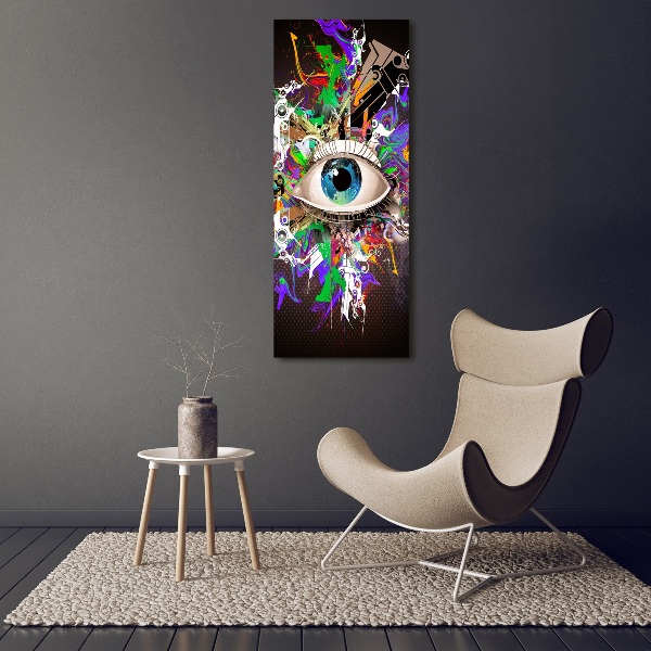 Cuadro de metacrilato moderno efecto cristal vertical Ojo abstracto