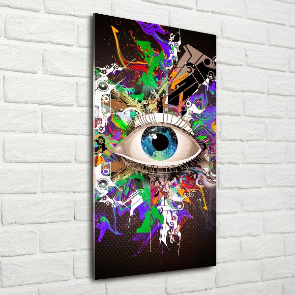 Cuadro de metacrilato moderno efecto cristal vertical Ojo abstracto