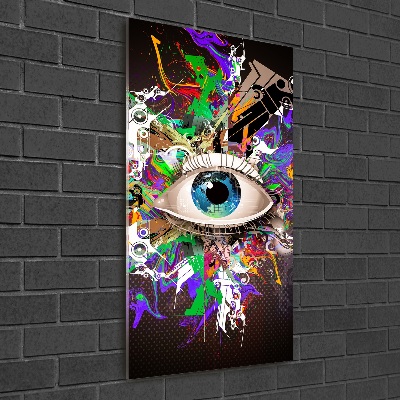 Cuadro de metacrilato moderno efecto cristal vertical Ojo abstracto