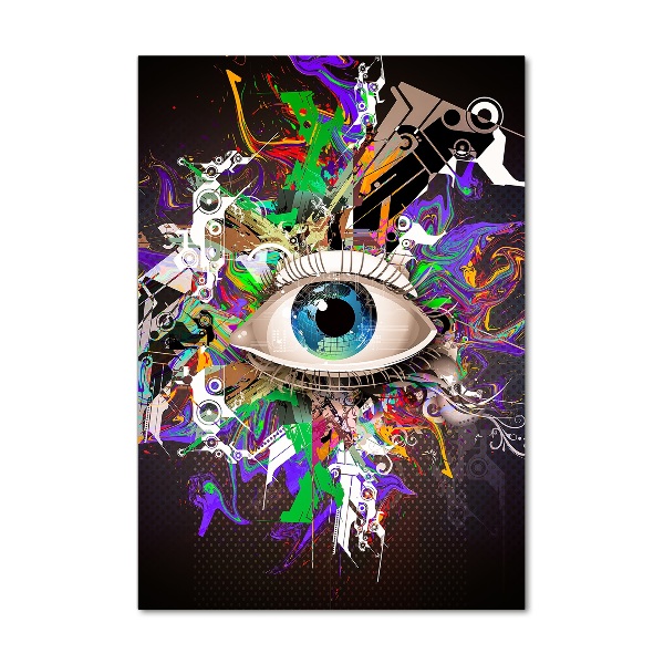Cuadro de metacrilato moderno efecto cristal vertical Ojo abstracto