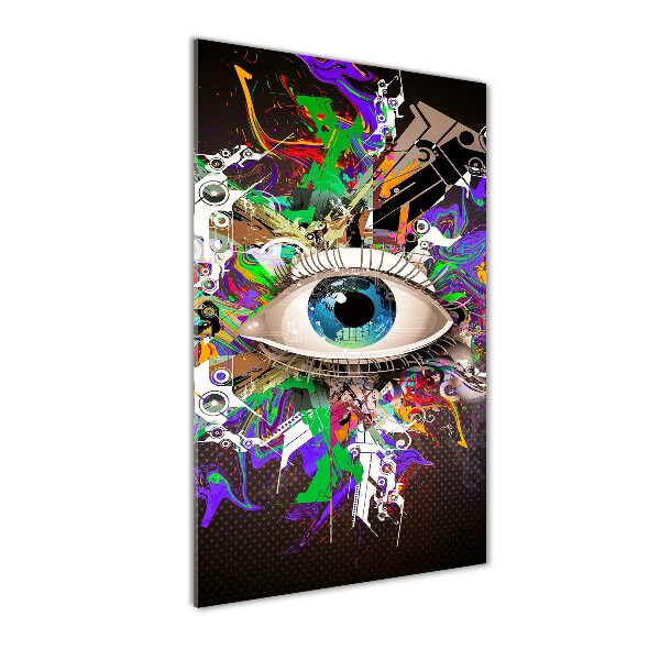 Cuadro de metacrilato moderno efecto cristal vertical Ojo abstracto