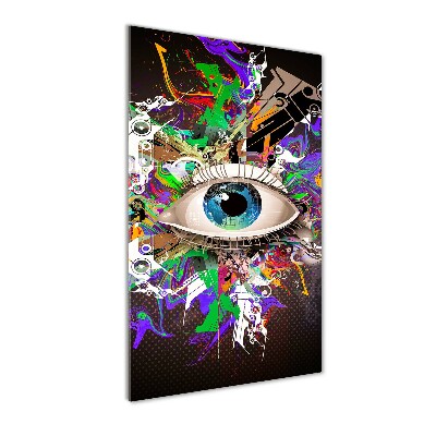 Cuadro de metacrilato moderno efecto cristal vertical Ojo abstracto