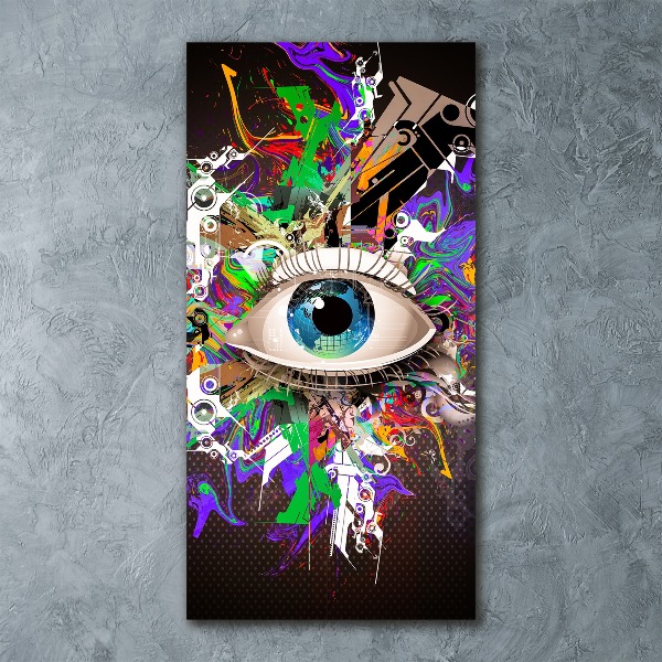 Cuadro de metacrilato moderno efecto cristal vertical Ojo abstracto