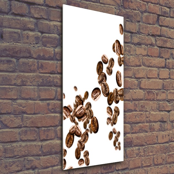 Cuadro decorativo en acrílico brillante vertical Granos de café