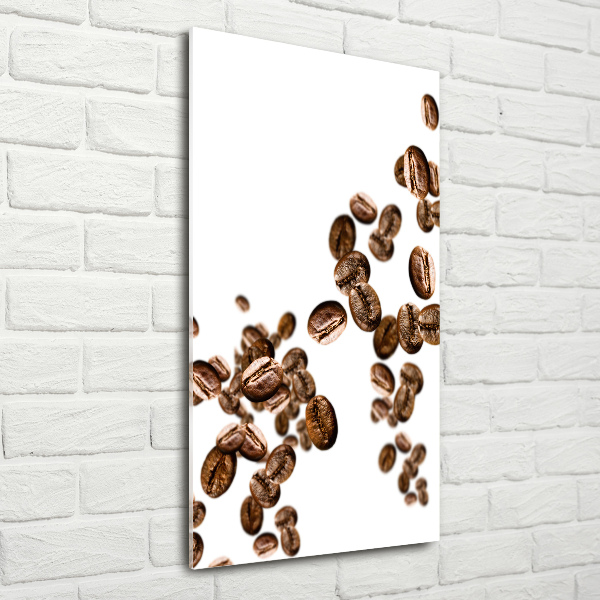 Cuadro decorativo en acrílico brillante vertical Granos de café