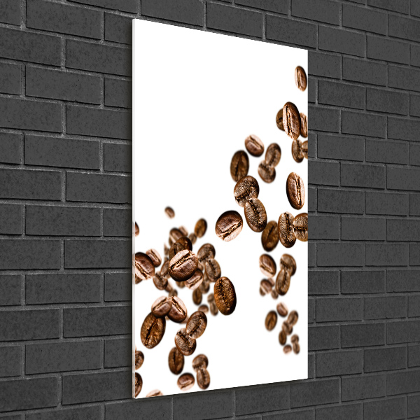 Cuadro decorativo en acrílico brillante vertical Granos de café
