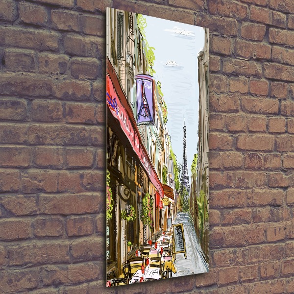 Cuadro de metacrilato moderno efecto cristal vertical Torre Eiffel de París