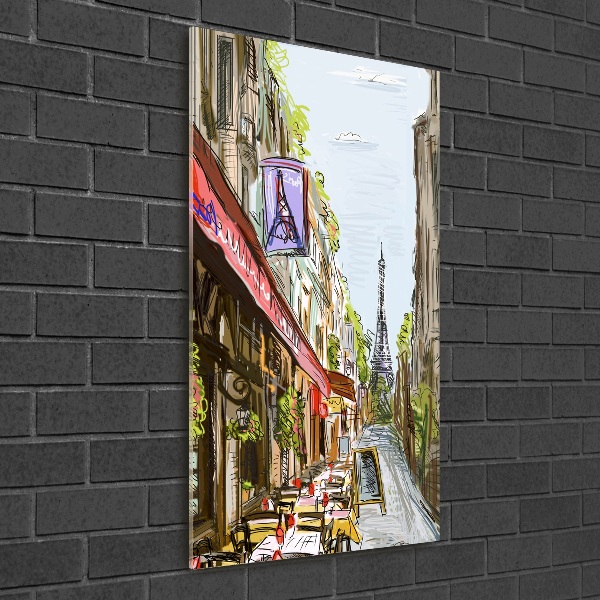 Cuadro de metacrilato moderno efecto cristal vertical Torre Eiffel de París