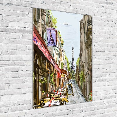 Cuadro de metacrilato moderno efecto cristal vertical Torre Eiffel de París